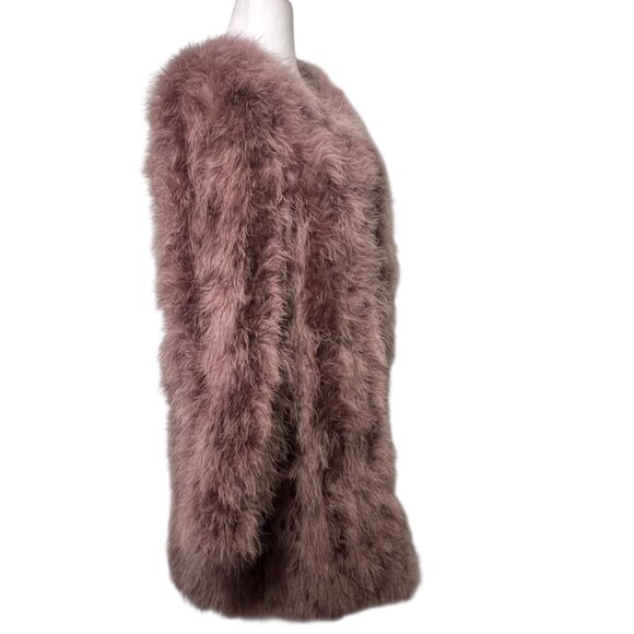 Purple Real Feather Overcoat Whimsigoth Indie Grunge Fairycore Old Money Boho L - Picture 2 of 14